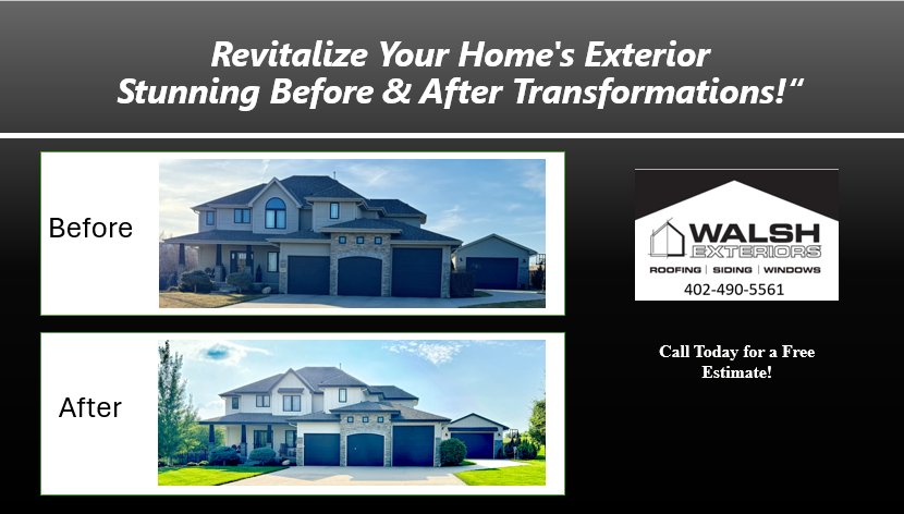 Before and after of complete home exterior transformation